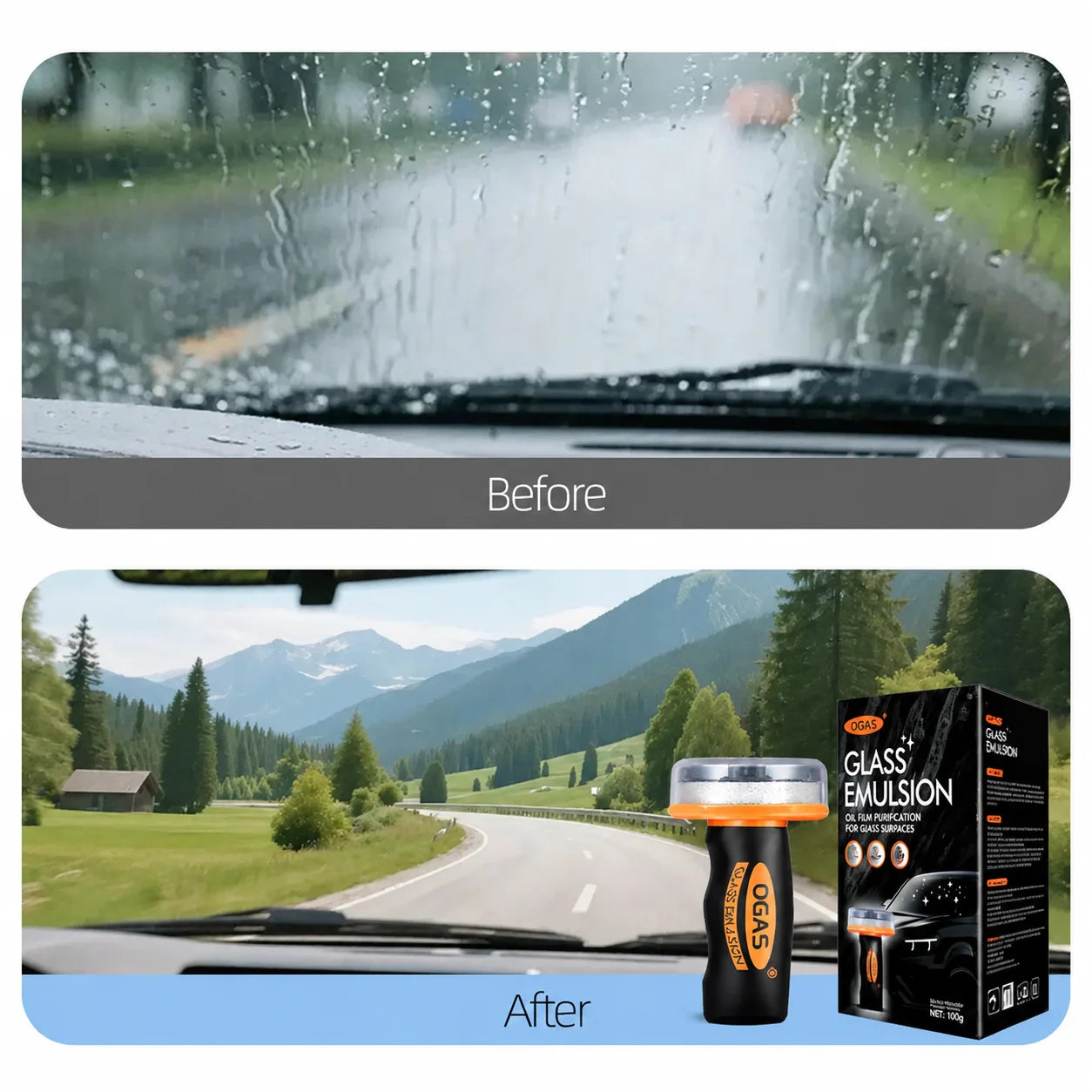 Nettoyant hydrophobe pour pare-brise de voiture
